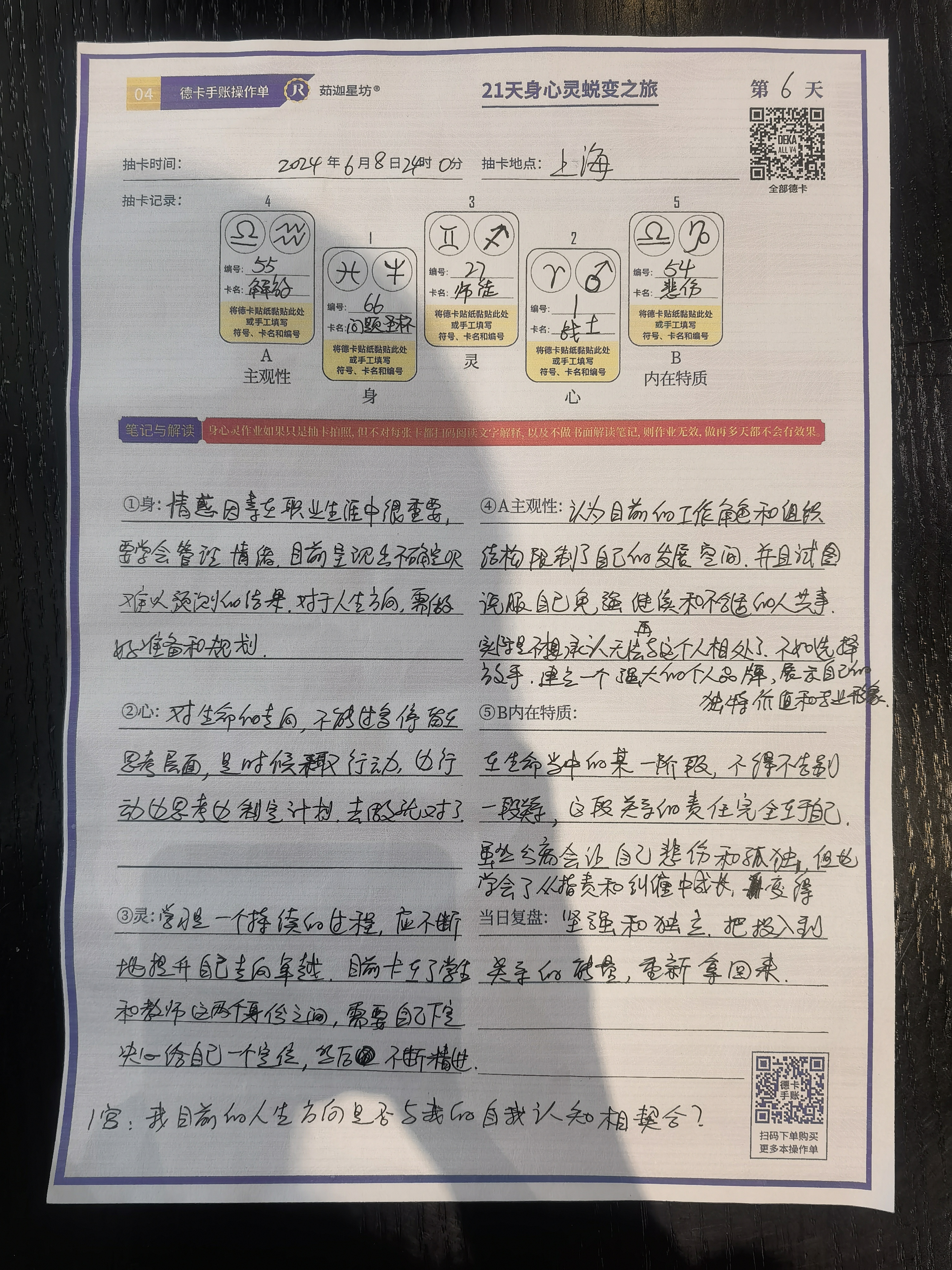21天身心灵打卡 Day6，6.8